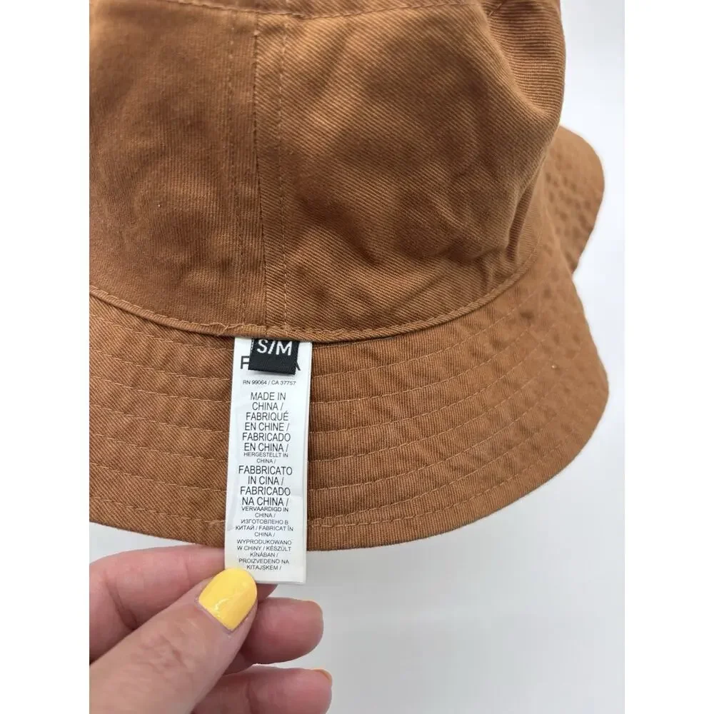 RVCA Women's Reversible Location Bucket Hat Gingham Floral Cream Pink S/M EUC